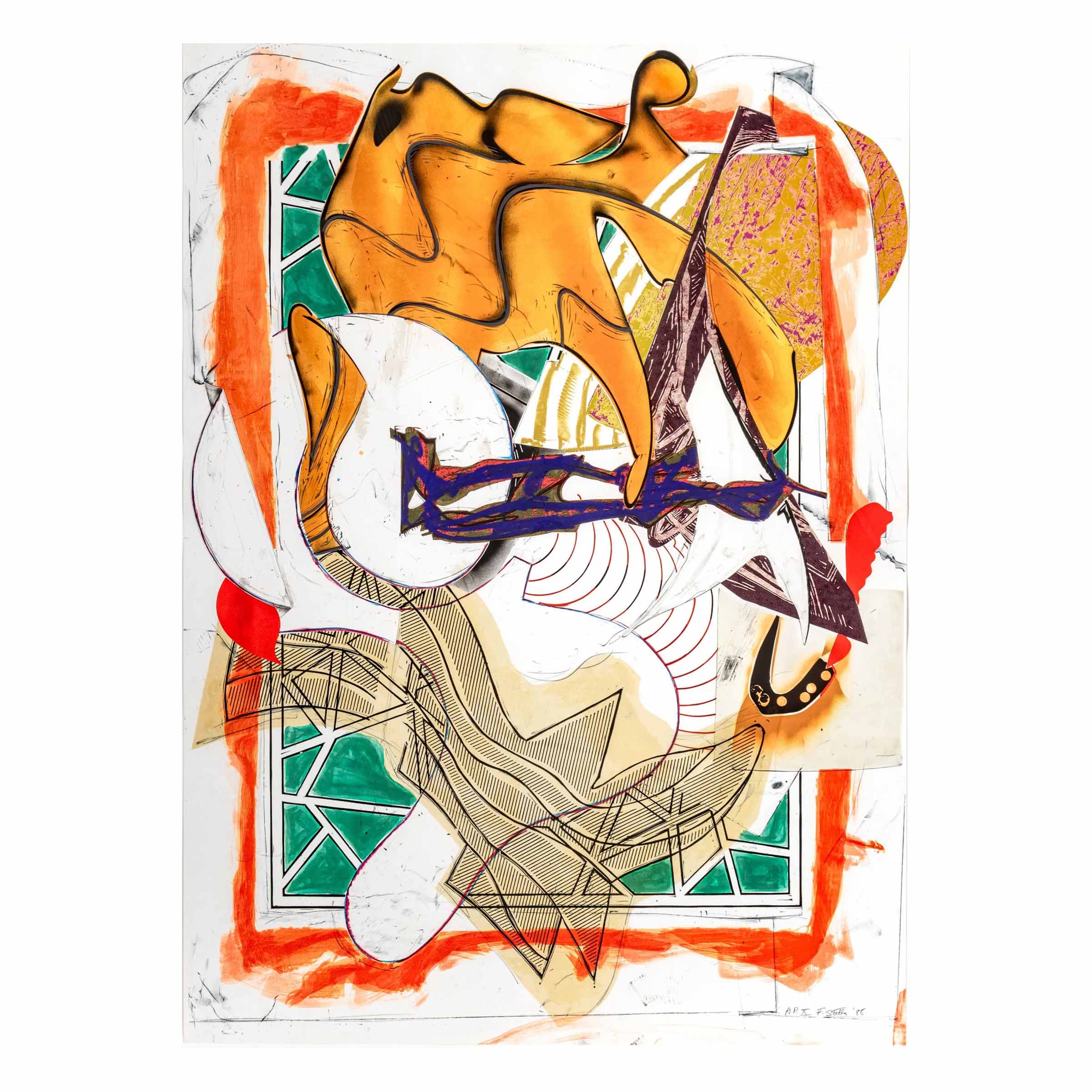 Frank Stella, 'Hark! - a Squeeze of the Hand,' estimate $15,000-$20,000 at DuMouchelles.